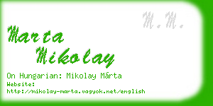 marta mikolay business card