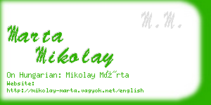 marta mikolay business card